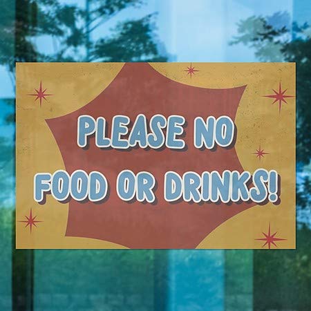 CGSignLab | בבקשה לא אוכל או שתייה -נוסטלגיה פרץ נצמד חלון | 30 x20